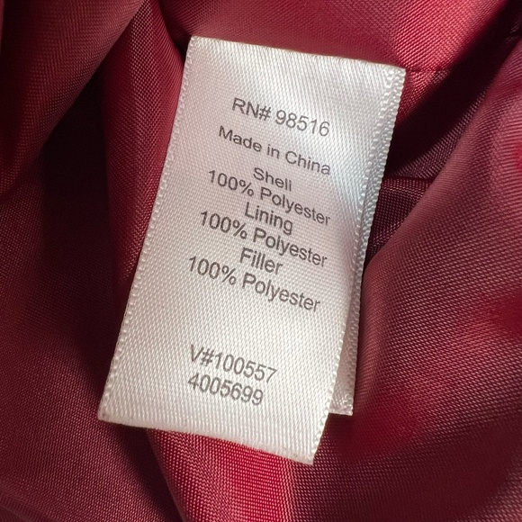 Coldwater Creek Women Quilted Jacket Burgundy Lightweight Coat L 14 Christmas - Picture 9 of 12